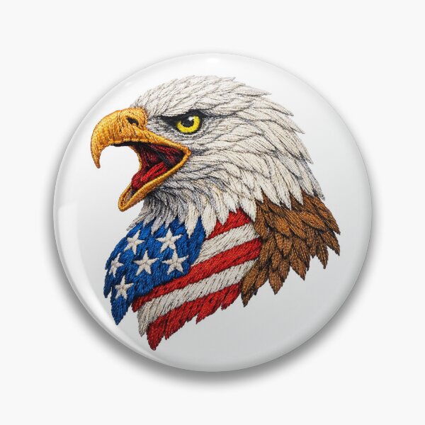 Item preview, Screaming American Eagle Freedom Embroidery designed and sold by mybunnyparadise.