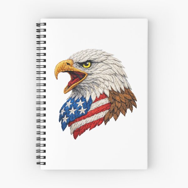 Item preview, Screaming American Eagle Freedom Embroidery designed and sold by mybunnyparadise.