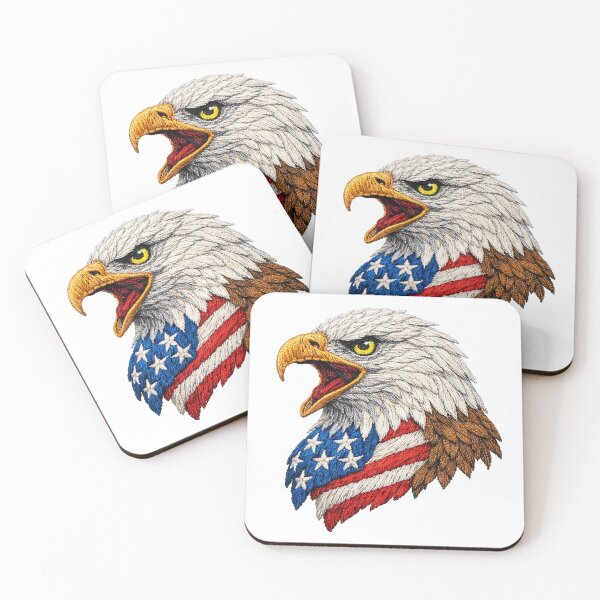 Item preview, Screaming American Eagle Freedom Embroidery designed and sold by mybunnyparadise.