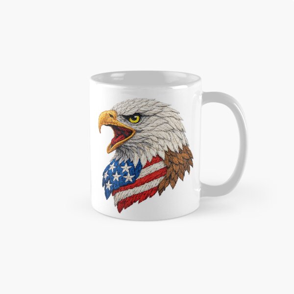 Item preview, Screaming American Eagle Freedom Embroidery designed and sold by mybunnyparadise.