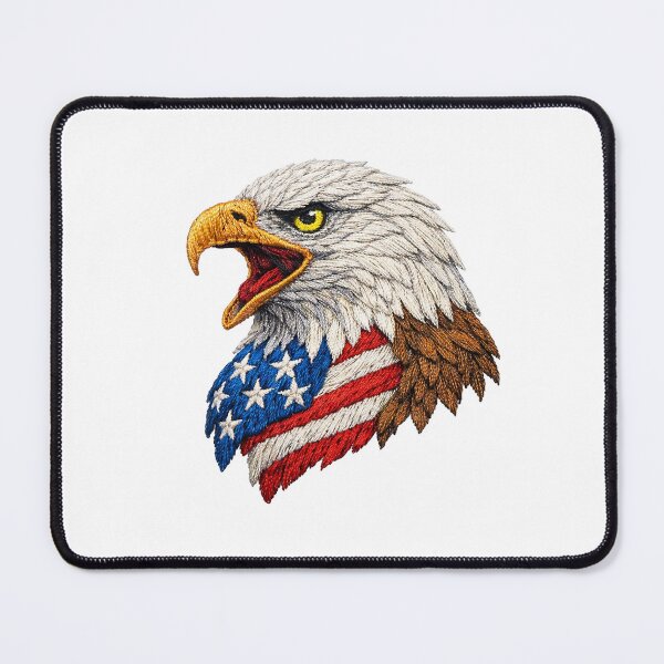 Item preview, Screaming American Eagle Freedom Embroidery designed and sold by mybunnyparadise.