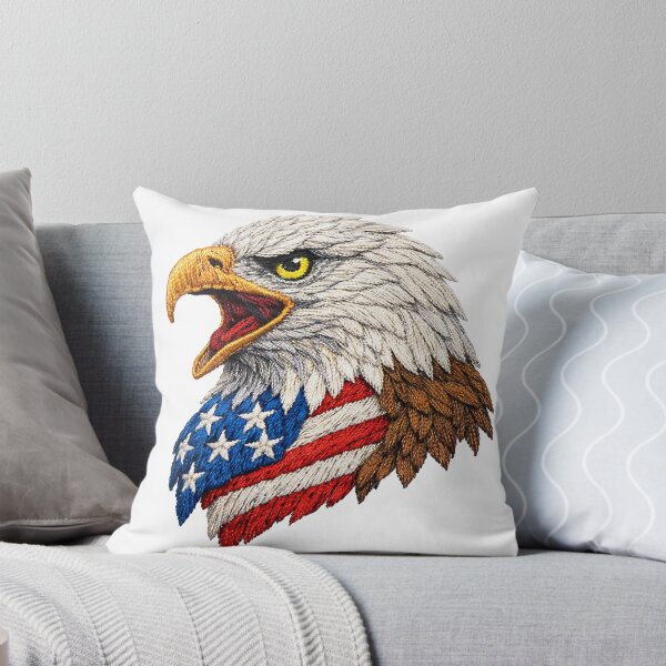 Item preview, Screaming American Eagle Freedom Embroidery designed and sold by mybunnyparadise.