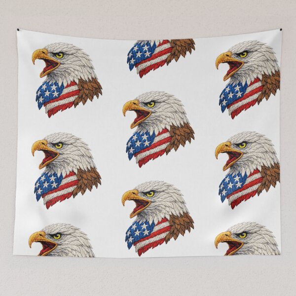 Item preview, Screaming American Eagle Freedom Embroidery designed and sold by mybunnyparadise.