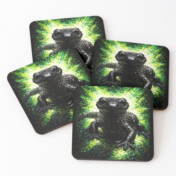 Item preview, Mystical Black Salamander In Green Light Burst designed and sold by Vista Atelier.