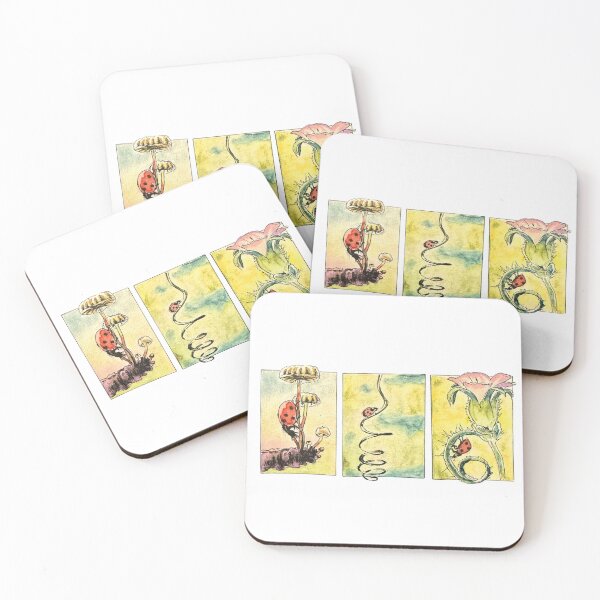 Item preview, Cute Hand Painted Ladybug adventure on plants with watercolor designed and sold by a.dadash.