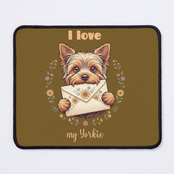 Item preview, I Love My Yorkie Floral Letter Illustration designed and sold by MythicCotton.