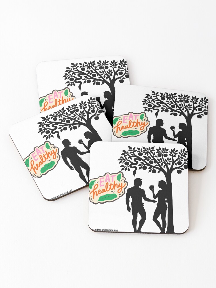 Thumbnail 1 of 5, Coasters (Set of 4), Eat Healthy designed and sold by RfR-org.