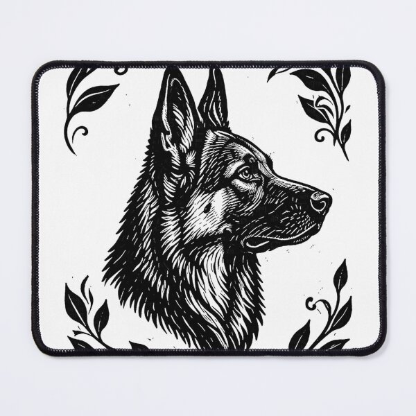 Item preview, German Shepherd Floral T-Shirt, Dog Lover Gift, Elegant Black and White Pet Design designed and sold by ZEBBEDE - Minimal Streetwear .
