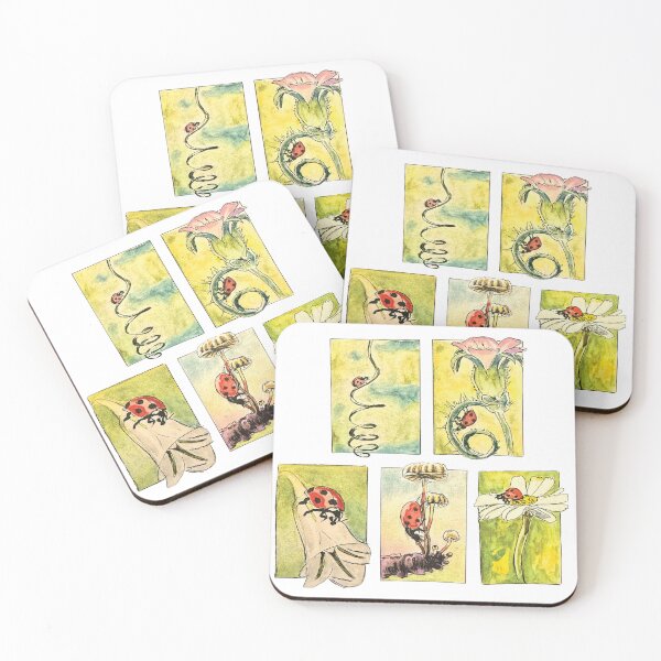 Item preview, Cute Hand Painted Ladybug adventure on plants with watercolor designed and sold by a.dadash.