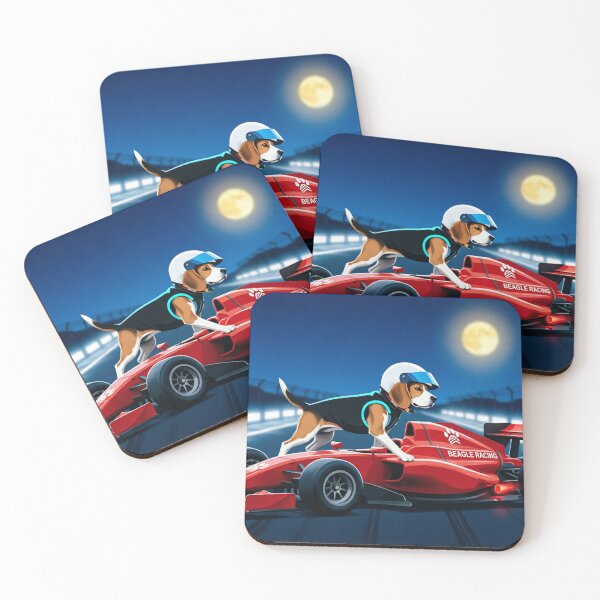 Item preview, Beagle F1 Racer - Night Race Under the Moon designed and sold by ticzla95.