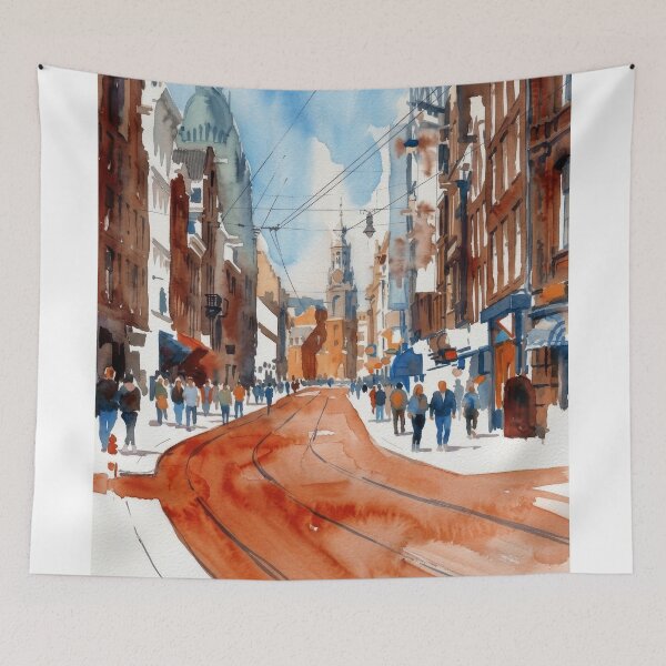 Item preview, Amsterdam Street Life Watercolor designed and sold by caracatita75.