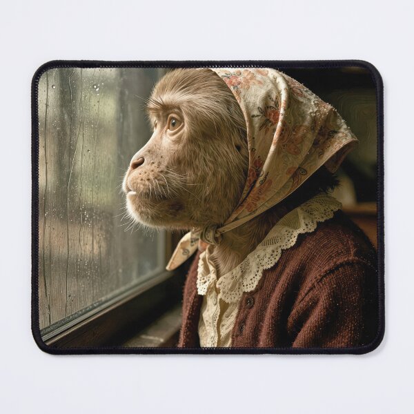 Item preview, Monkey Staring out of Window with Raindrops designed and sold by Maria Dryfhout.