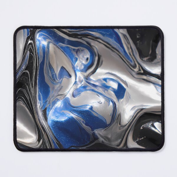 Item preview, Captivating Fluid Motions Vibrant Blue Silver Tones designed and sold by ART ATTACK ZONE.