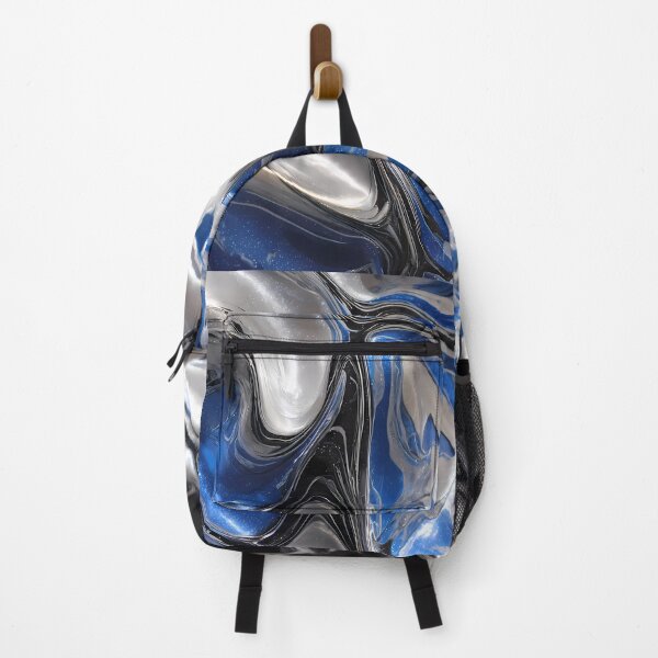 Item preview, Captivating Fluid Motions Vibrant Blue Silver Tones designed and sold by ART ATTACK ZONE.