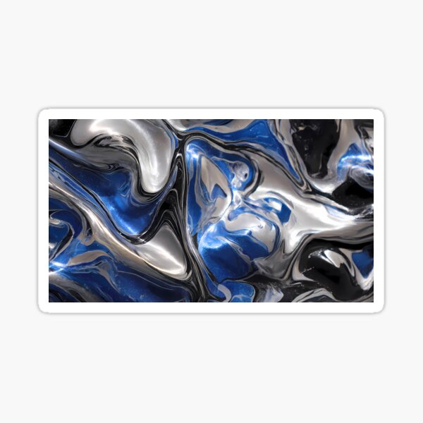 Item preview, Captivating Fluid Motions Vibrant Blue Silver Tones designed and sold by ART ATTACK ZONE.