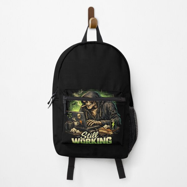 Item preview, Still Working – Skeleton Laptop Dark Humor Design designed and sold by darkan1.