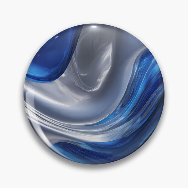 Item preview, Art Captivating Fluid Motions Vibrant Blue Silver Tones designed and sold by ART ATTACK ZONE.