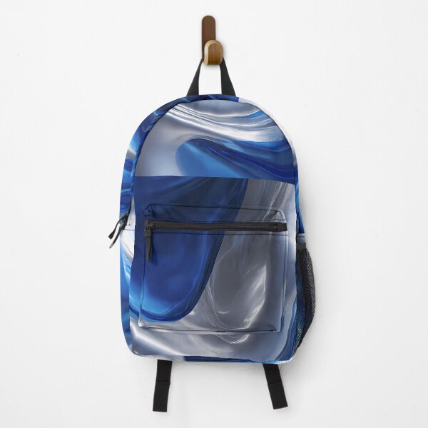 Item preview, Art Captivating Fluid Motions Vibrant Blue Silver Tones designed and sold by ART ATTACK ZONE.
