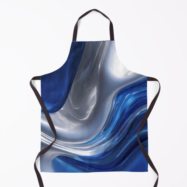 Item preview, Art Captivating Fluid Motions Vibrant Blue Silver Tones designed and sold by ART ATTACK ZONE.