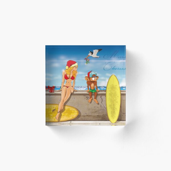 Summer Christmas Acrylic Block