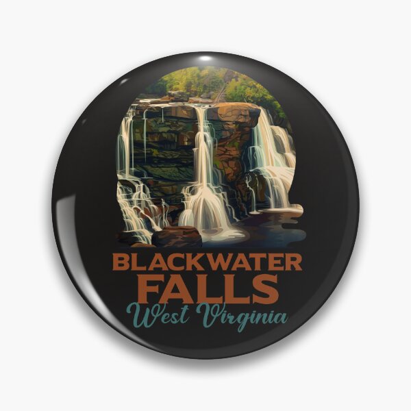 Item preview, Blackwater Falls West Virginia Retro Mountain Waterfall Art designed and sold by LinaValearte.