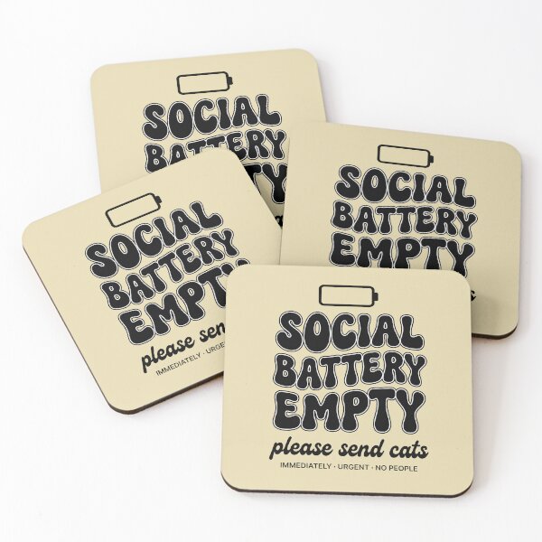 Item preview, Social Battery Empty Send Cats Groovy Introvert designed and sold by GrafTeesLab.