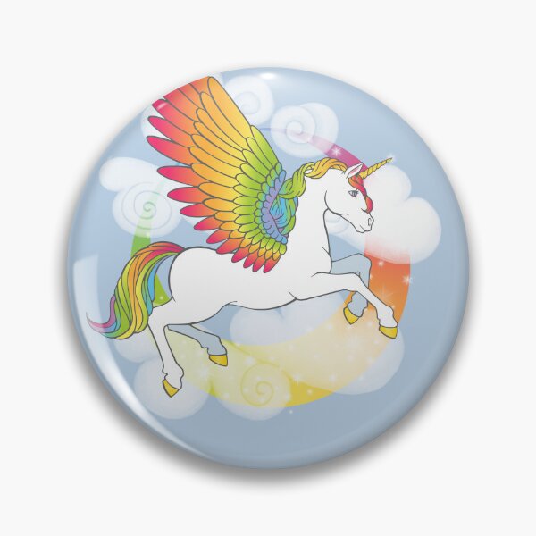 Item preview, Rainbow Winged Unicorn in Dreamy Sky designed and sold by LCWaterworth.
