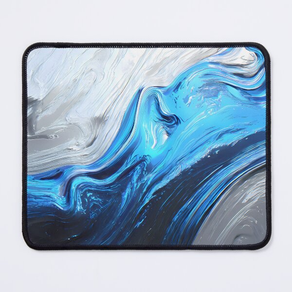 Item preview, Design Captivating Fluid Motions Vibrant Blue Silver Tones designed and sold by ART ATTACK ZONE.