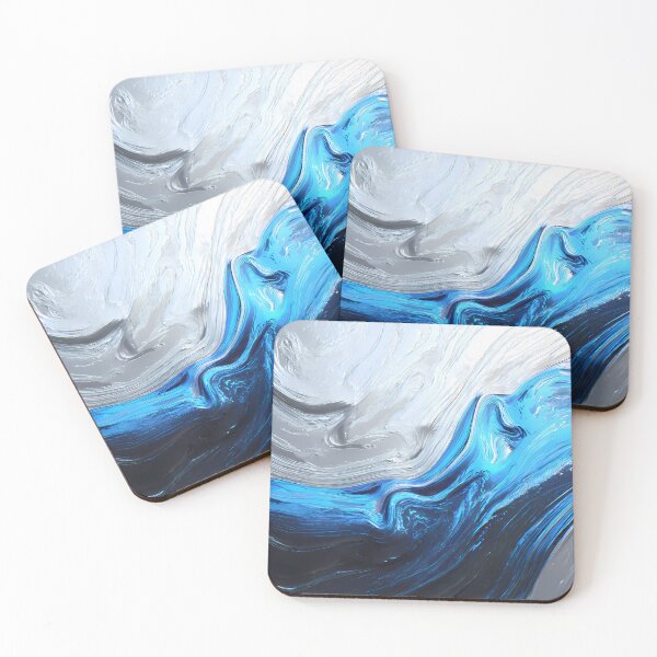 Item preview, Design Captivating Fluid Motions Vibrant Blue Silver Tones designed and sold by ART ATTACK ZONE.