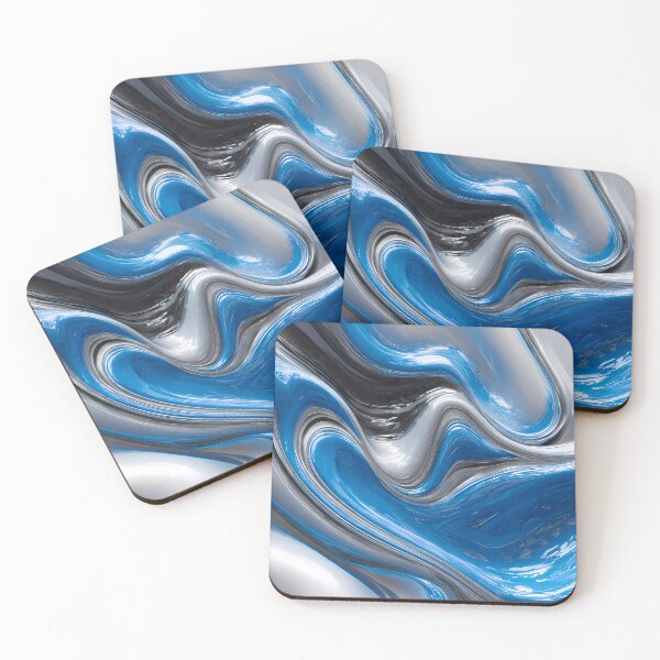 Item preview, Fluid Motions Vibrant Blue Silver Tones designed and sold by ART ATTACK ZONE.