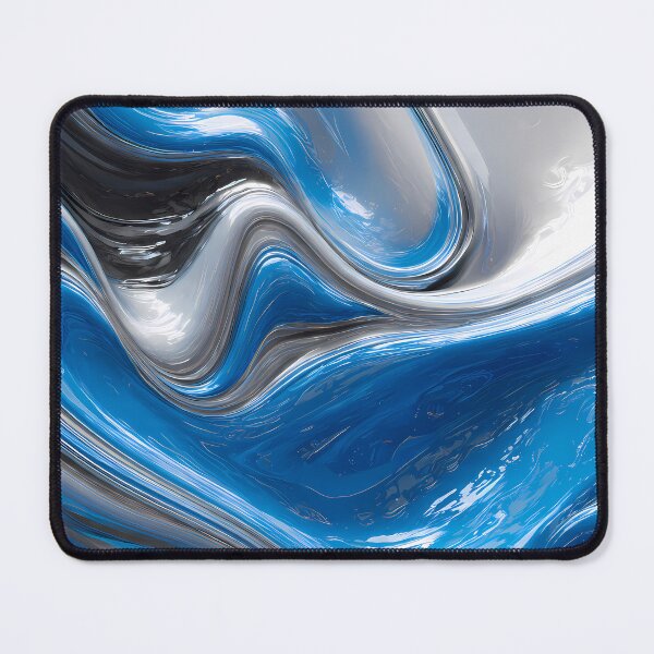 Item preview, Fluid Motions Vibrant Blue Silver Tones designed and sold by ART ATTACK ZONE.