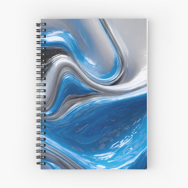 Item preview, Fluid Motions Vibrant Blue Silver Tones designed and sold by ART ATTACK ZONE.