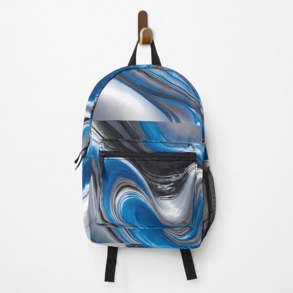 Item preview, Fluid Motions Vibrant Blue Silver Tones designed and sold by ART ATTACK ZONE.