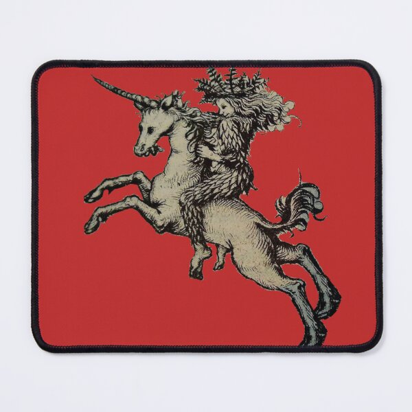 Item preview, Unicorn Rider Vintage Dark Fantasy Forest Woman for Fantasy Lovers designed and sold by RickE.