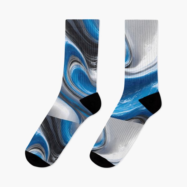 Item preview, Fluid Motions Vibrant Blue Silver Tones designed and sold by ART ATTACK ZONE.