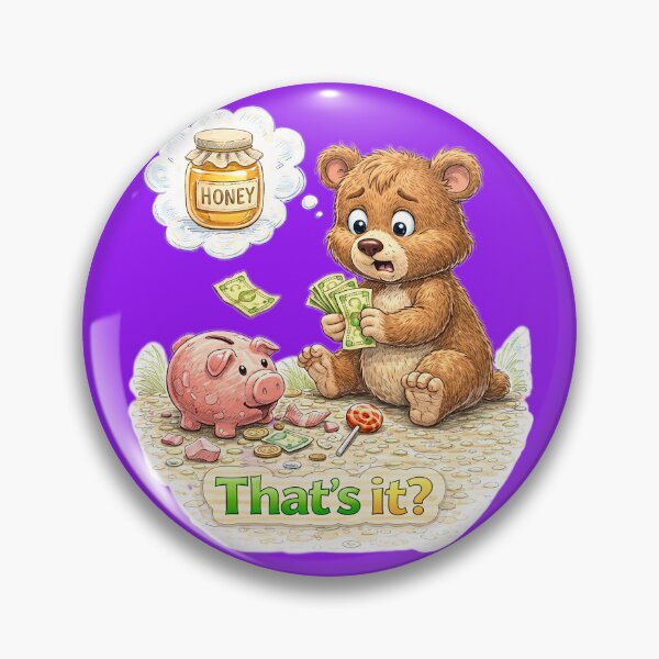 Item preview, Bear Piggy Bank Sticker – Funny Saving Money Reality Art designed and sold by Felixuss.