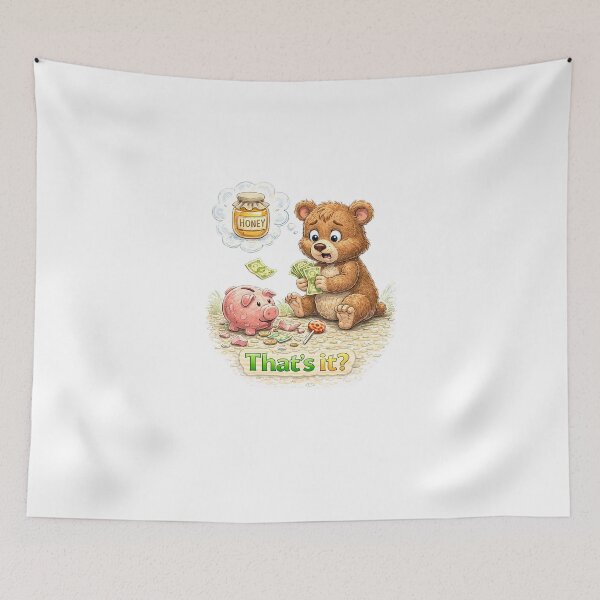 Item preview, Bear Piggy Bank Sticker – Funny Saving Money Reality Art designed and sold by Felixuss.