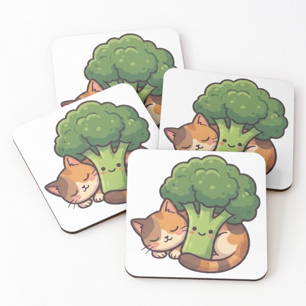 Item preview, Tricolor Kitten Hugging Healthy Broccoli designed and sold by NeverlandBia.