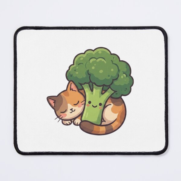 Item preview, Tricolor Kitten Hugging Healthy Broccoli designed and sold by NeverlandBia.