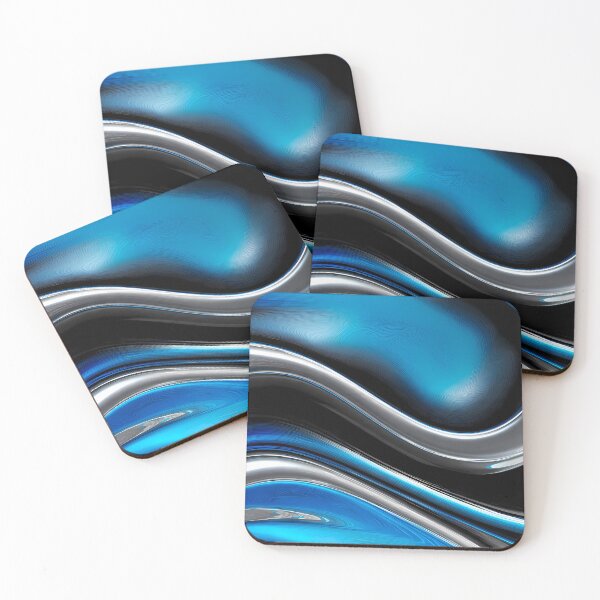 Item preview, Light Captivating Fluid Motions Vibrant Blue Silver Tones designed and sold by ART ATTACK ZONE.