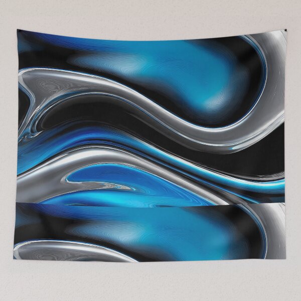 Item preview, Light Captivating Fluid Motions Vibrant Blue Silver Tones designed and sold by ART ATTACK ZONE.