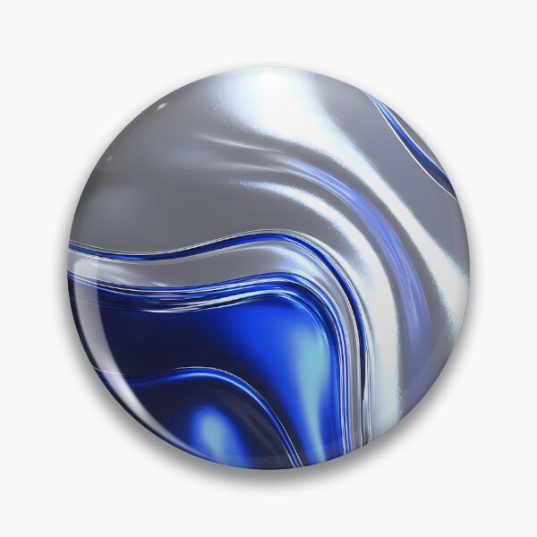 Item preview, Ocean Fluid Motions Vibrant Blue Silver Tones designed and sold by ART ATTACK ZONE.