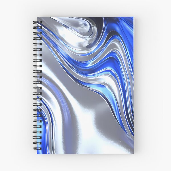 Item preview, Ocean Fluid Motions Vibrant Blue Silver Tones designed and sold by ART ATTACK ZONE.