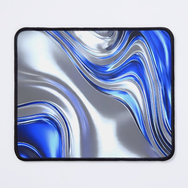 Item preview, Ocean Fluid Motions Vibrant Blue Silver Tones designed and sold by ART ATTACK ZONE.