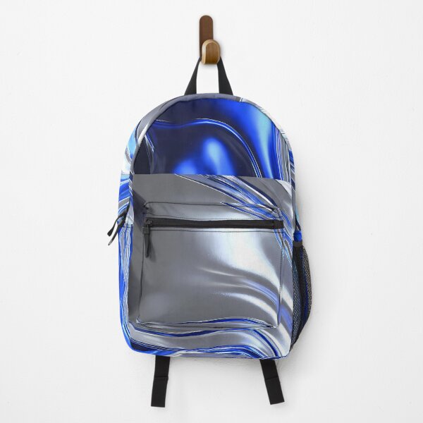 Item preview, Ocean Fluid Motions Vibrant Blue Silver Tones designed and sold by ART ATTACK ZONE.