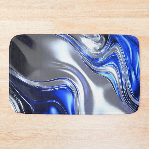 Item preview, Ocean Fluid Motions Vibrant Blue Silver Tones designed and sold by ART ATTACK ZONE.