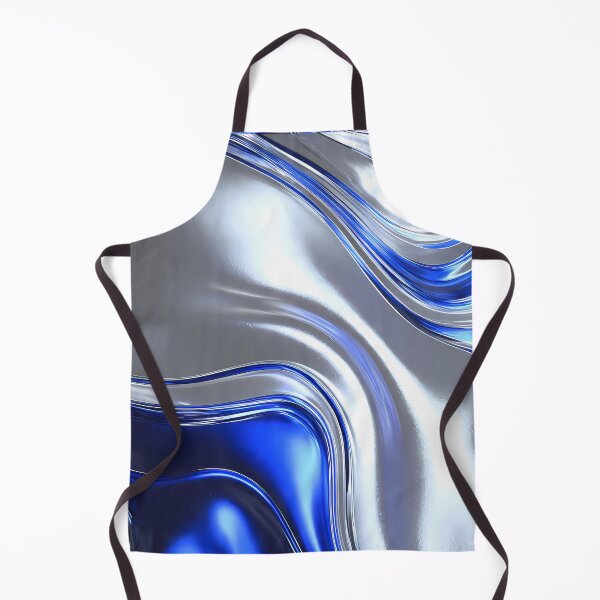 Item preview, Ocean Fluid Motions Vibrant Blue Silver Tones designed and sold by ART ATTACK ZONE.