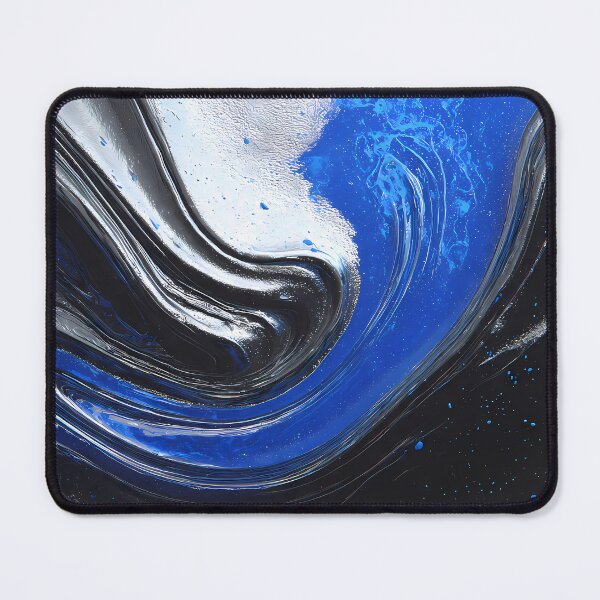 Item preview, Sea Fluid Motions Vibrant Blue Silver Tones designed and sold by ART ATTACK ZONE.
