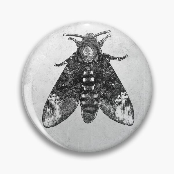 Item preview, Deaths Head Moth Gothic Occult Black and White Illustration designed and sold by Ghoul Enterprises.