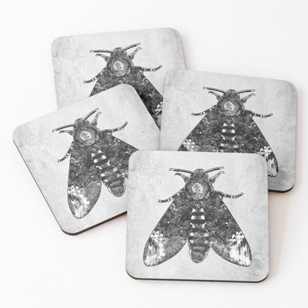 Item preview, Deaths Head Moth Gothic Occult Black and White Illustration designed and sold by Ghoul Enterprises.